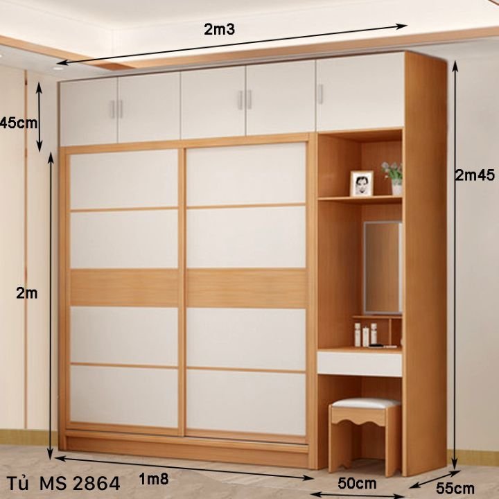 Kích thước tủ quần áo kết hợp bàn trang điểm Kích thước tủ quần áo kết hợp bàn trang điểm