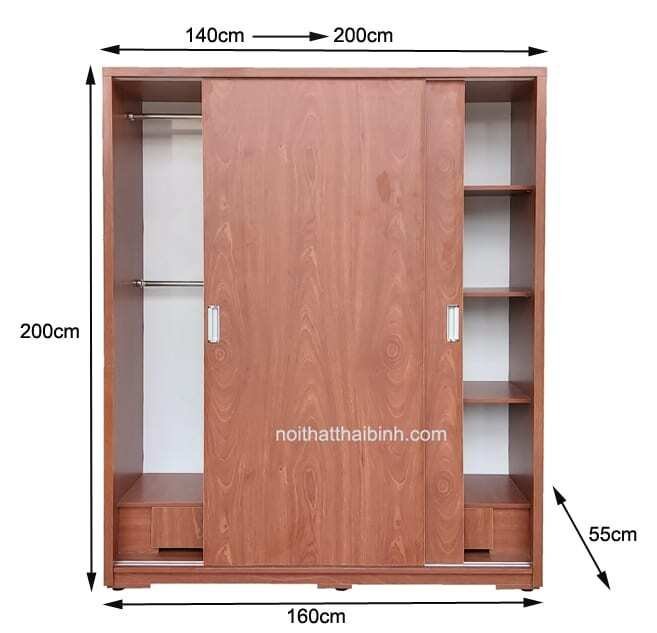 Tủ quần áo cửa lùa hiện đại tphcm MS 1131 - chi tiết vân gỗ tự nhiên