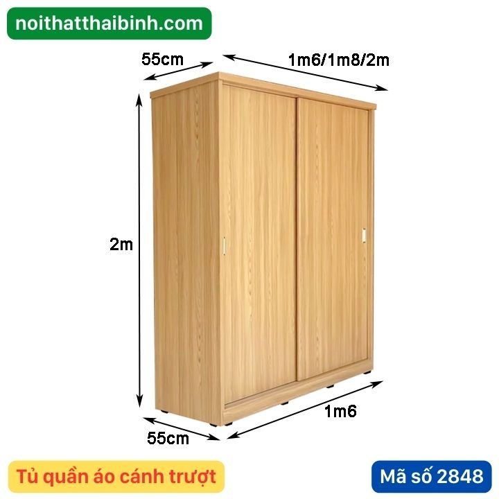 Kích thước tủ quần áo cửa lùa 1m6 Kích thước tủ quần áo cửa lùa 1m6