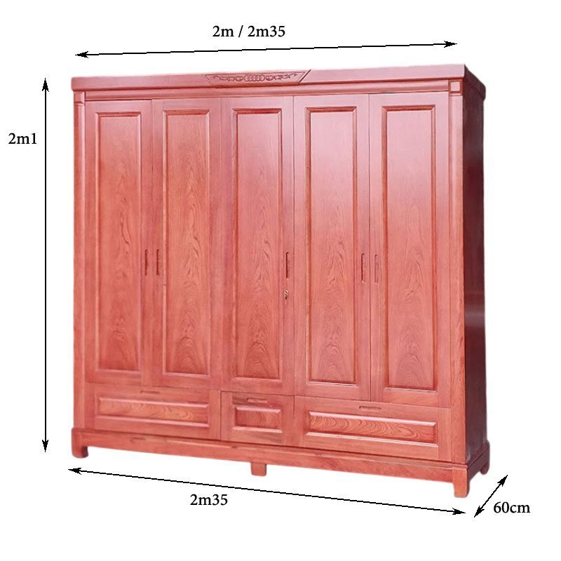 Tủ quần áo gỗ 5 cánh MS 3284