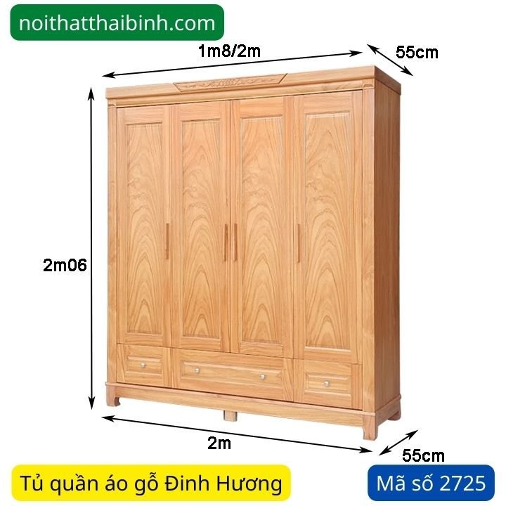 Kích thước tủ quần áo gỗ Đinh Hương Kích thước tủ quần áo gỗ Đinh Hương