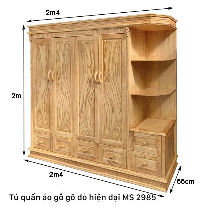 Kích thước tủ quần áo gỗ gõ đỏ hiện đại Kích thước tủ quần áo gỗ gõ đỏ hiện đại