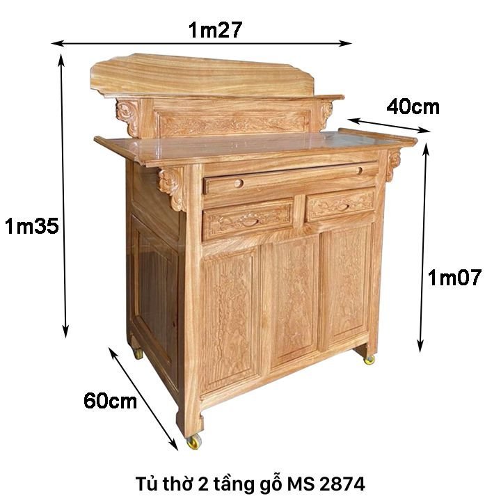 Kích thước tủ thờ 2 tầng hiện đại Kích thước tủ thờ 2 tầng hiện đại