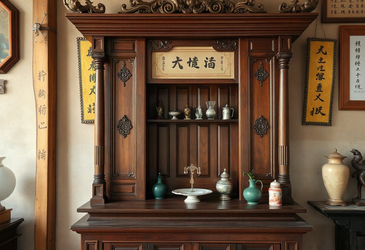 Kích thước và chất liệu tủ thờ