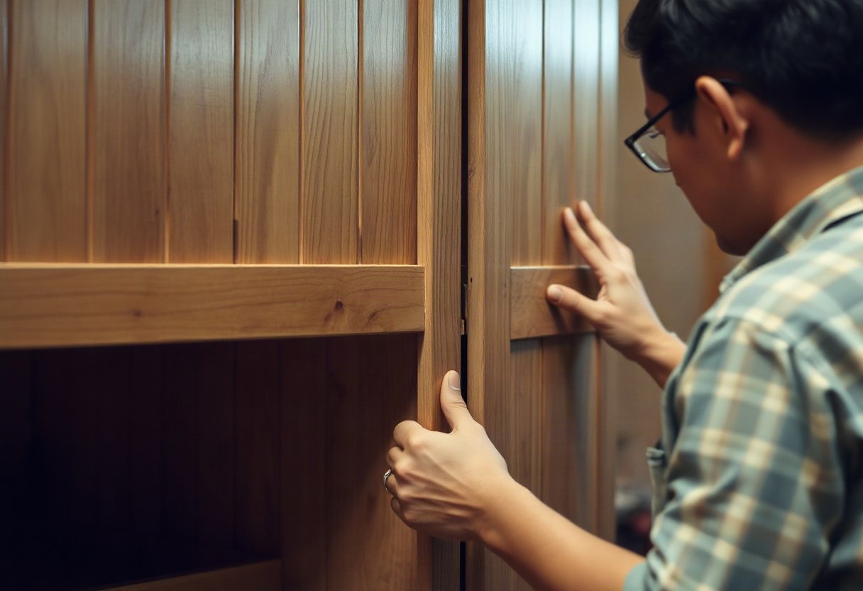 Kiểm tra kết cấu mộng tủ quần áo