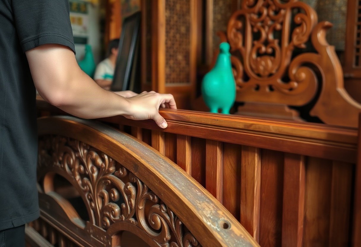 Kiểm tra mối nối giường gỗ đuôi công