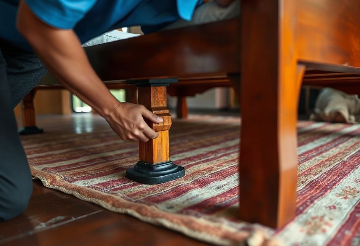 Kiểm tra và điều chỉnh chân giường gỗ