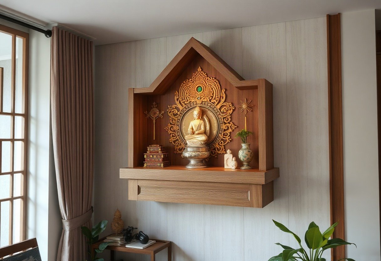 Kiểu dáng bàn thờ treo tường gấp gọn