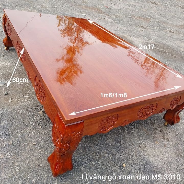 Kích thước li văng gỗ xoan đào Đi văng gỗ xoan đào MS 3010