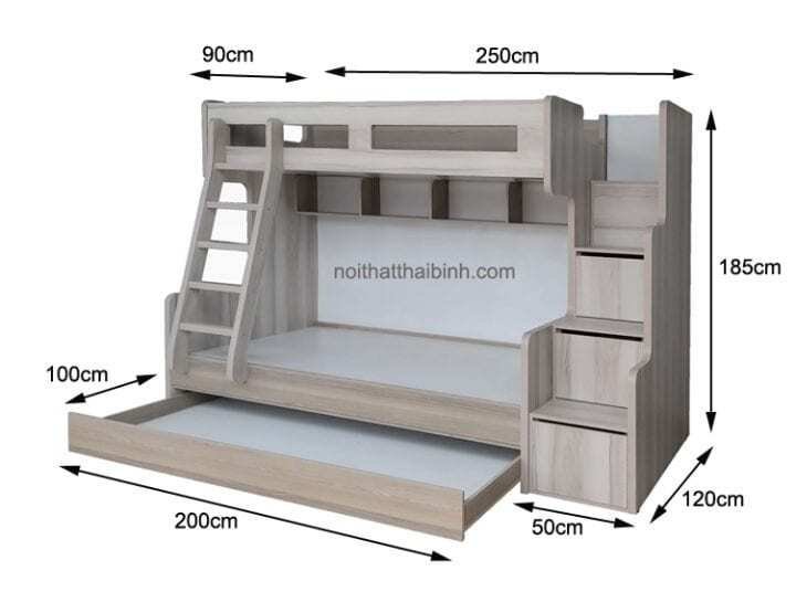 Giường Ngủ Hai Tầng Cao Cấp MS 1145