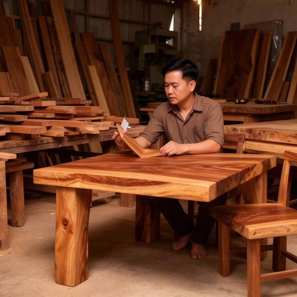 Loại gỗ cao cấp chuyên dùng đóng bàn ghế nguyên khối