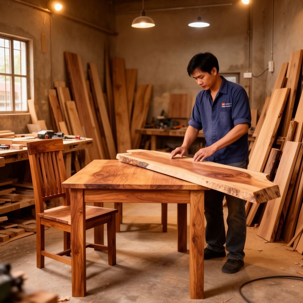 Yếu tố nào cần lưu ý khi chọn gỗ đóng bàn ghế nguyên khối? - Đồ Gỗ Thái Bình