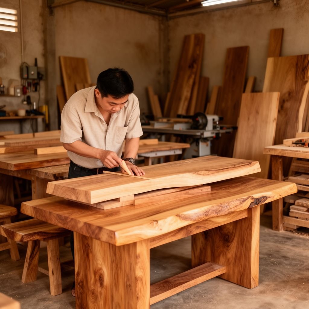 Yếu tố nào cần lưu ý khi chọn gỗ đóng bàn ghế nguyên khối? - Đồ Gỗ Thái Bình