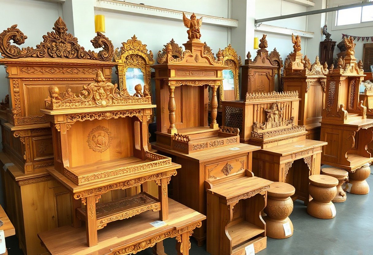 Lựa chọn kiểu dáng bàn thờ gỗ mít