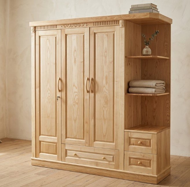 Mẫu tủ quần áo gỗ sồi Nga 3 cánh bán chạy nhất