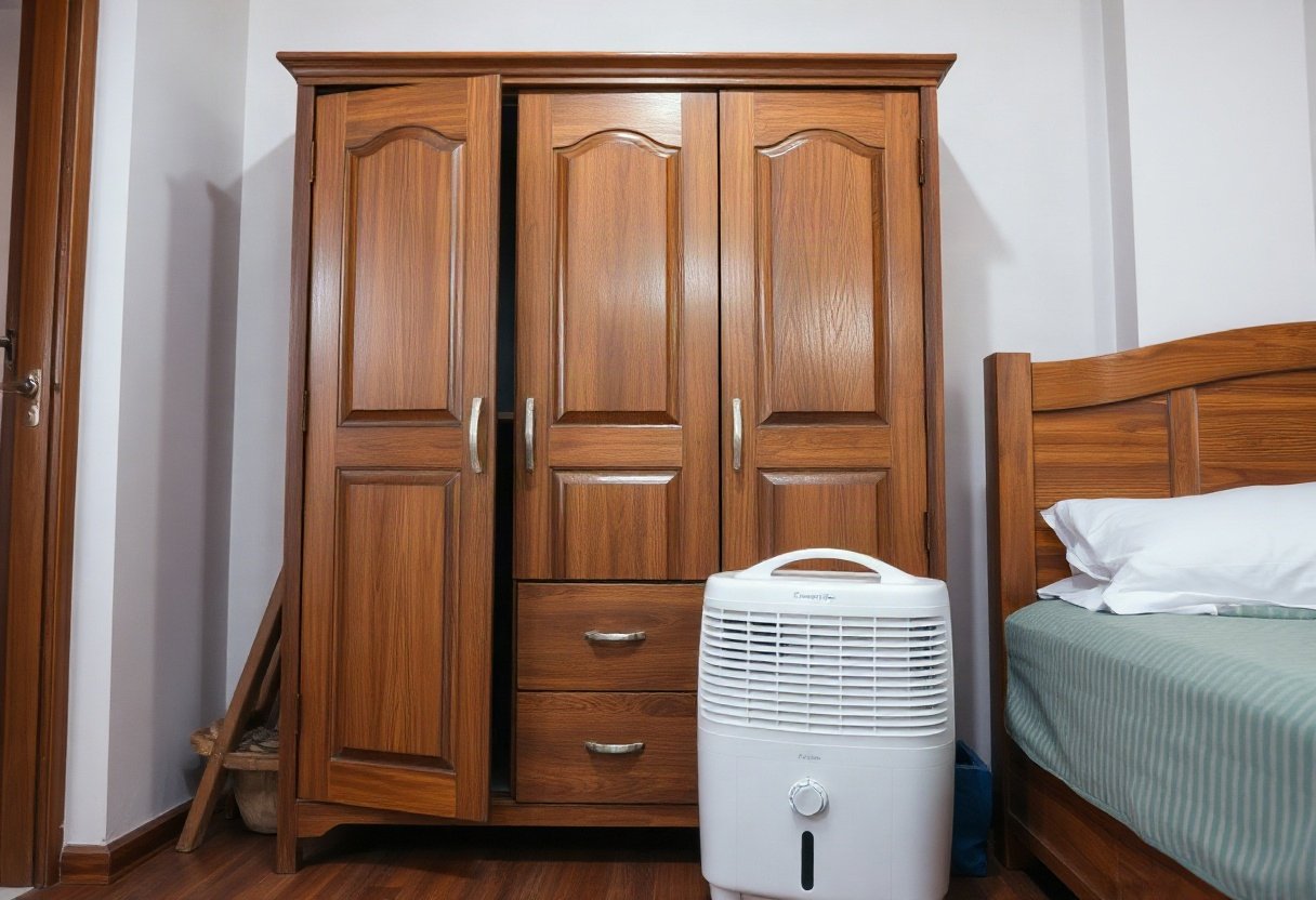 Máy hút ẩm trong phòng chứa tủ gỗ