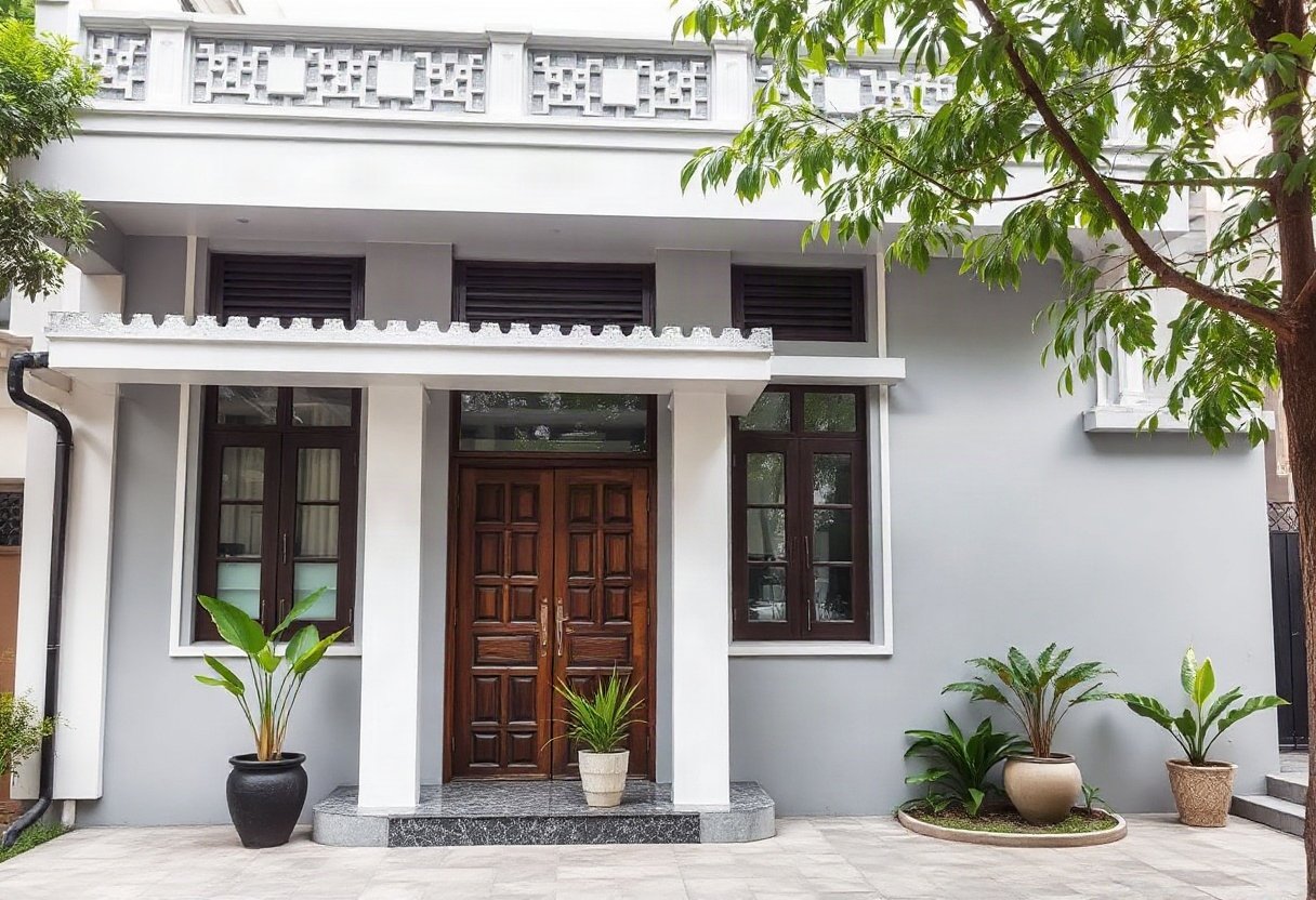 Ngôi nhà với màu sơn ngoại thất bền đẹp