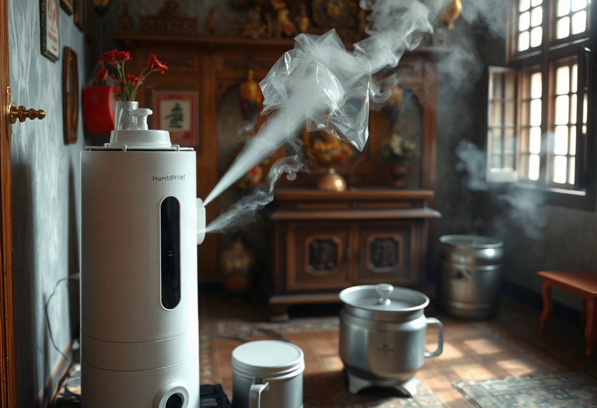 Người sử dụng máy tạo ẩm trong phòng có bàn thờ