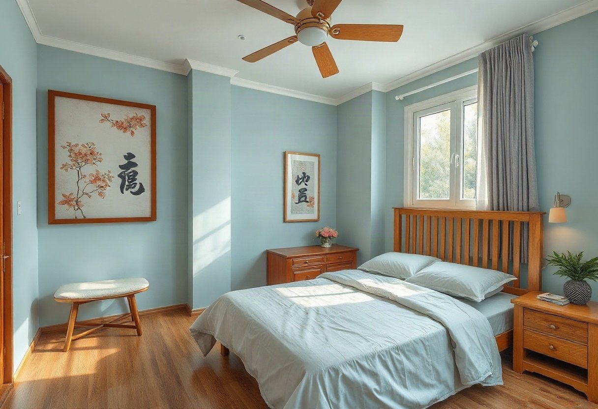 Phòng ngủ với màu sắc và chất liệu hợp phong thủy