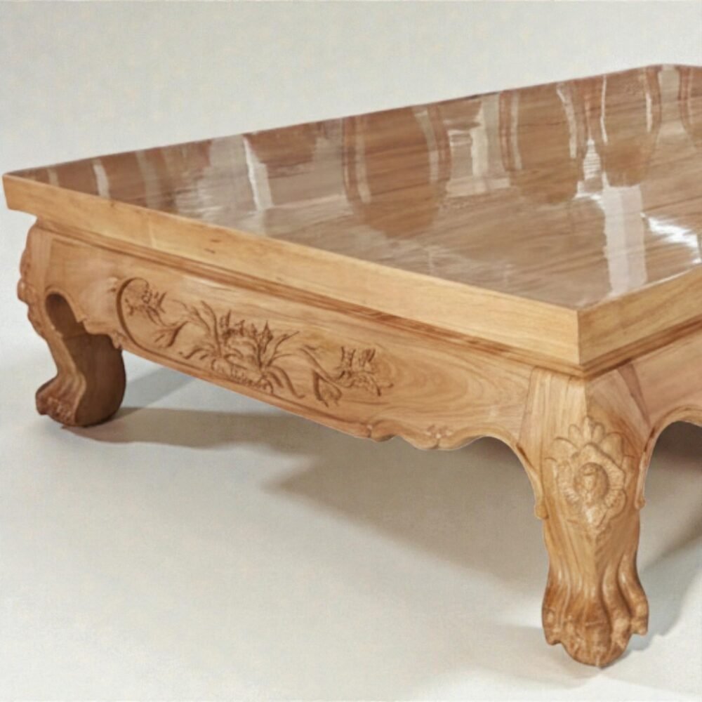 Chi tiết chân li văng gỗ gõ đỏ 20x20cm chắc chắn