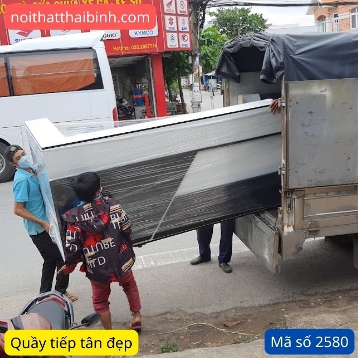 Quầy tiếp tân gỗ MDF cao cấp