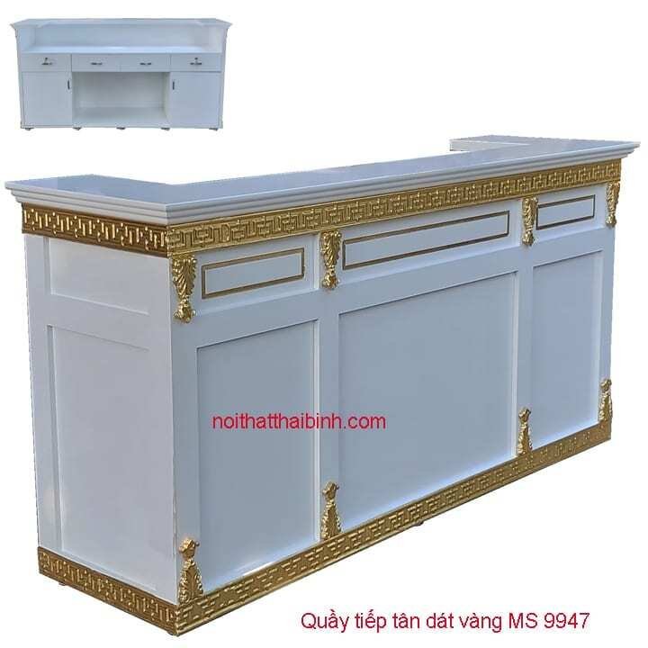 Quầy tiếp tân đẹp dát vàng
