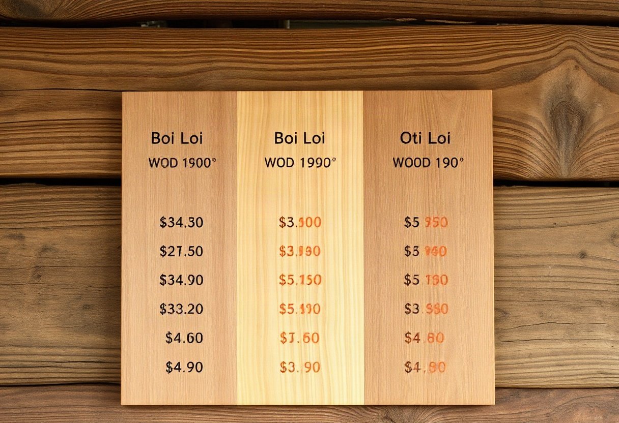 So sánh giá gỗ bời lời với các loại gỗ khác