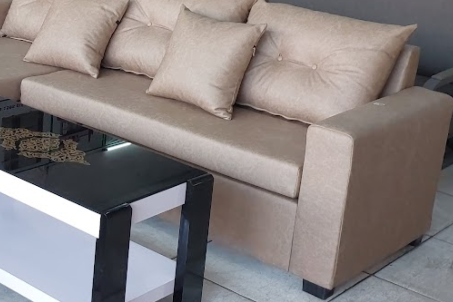 Sofa chữ L hiện đại màu cafe sữa đẹp cho phòng khách