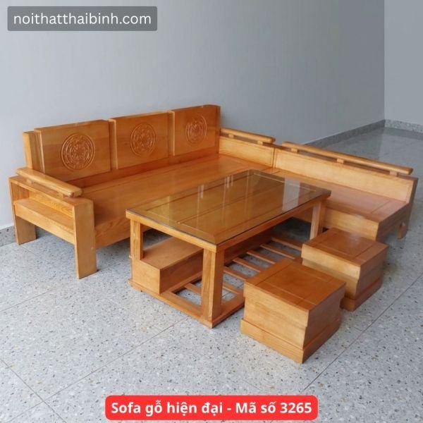Sofa gỗ hiện đại đẹp sang trọng cho phòng khách