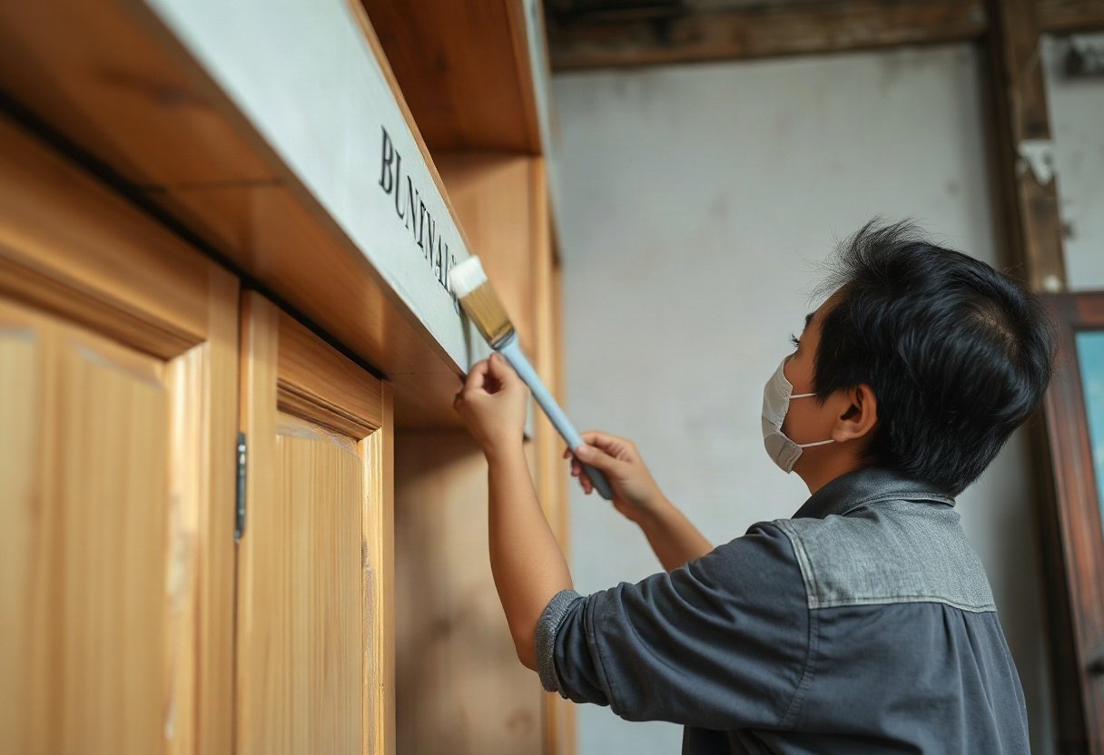 Sơn bảo vệ và làm bóng tủ gỗ