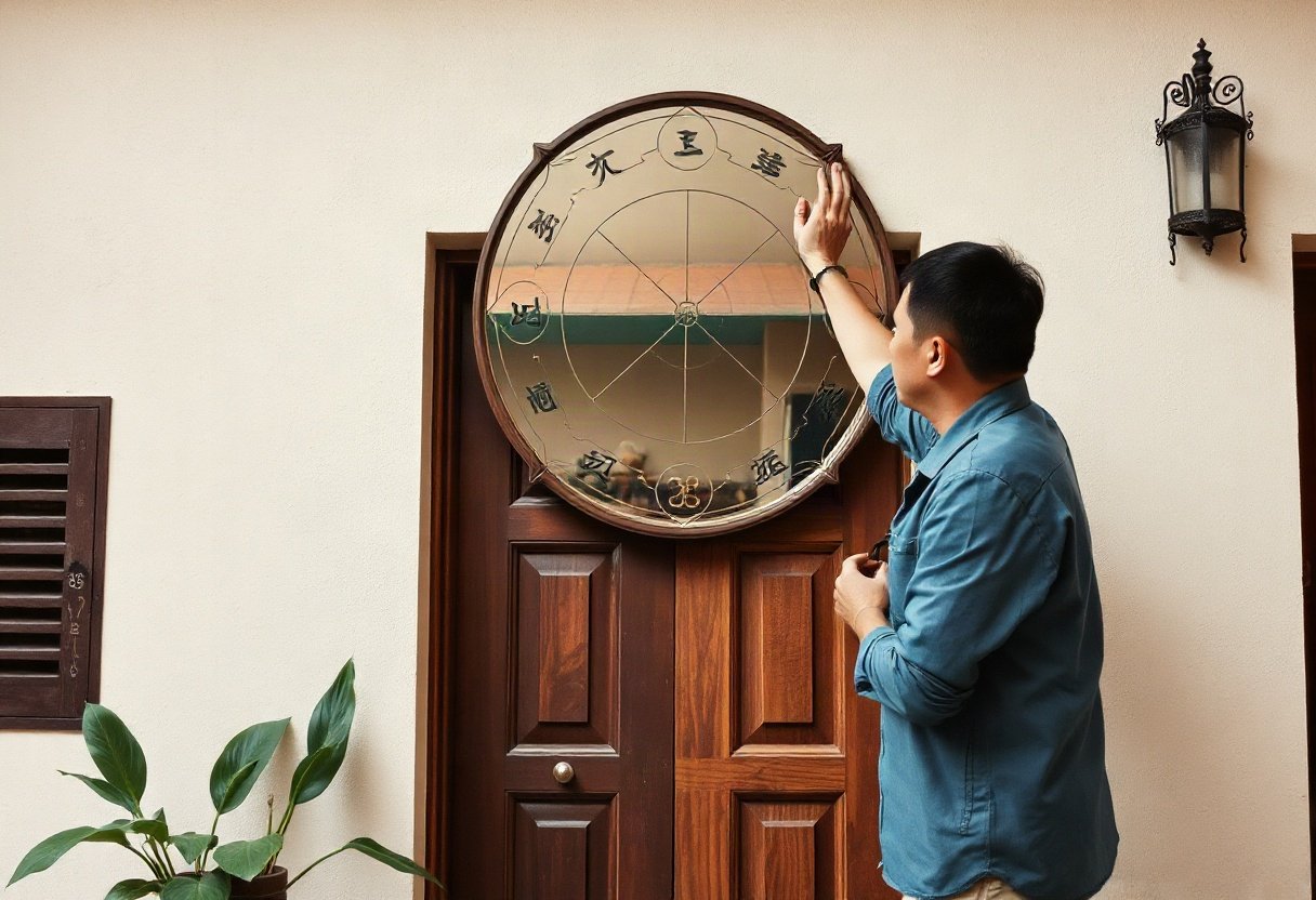 Sử dụng gương bát quái điều chỉnh phong thủy