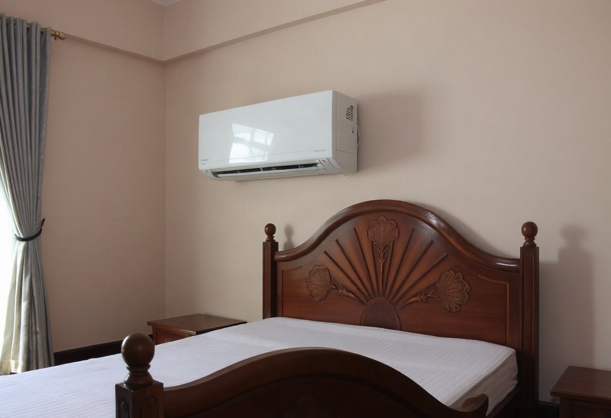 Sử dụng máy điều hòa bảo quản giường gỗ