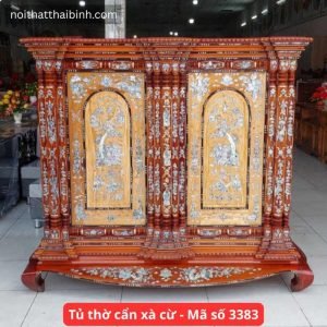 Tủ thờ cẩn xà cừ 11 trụ