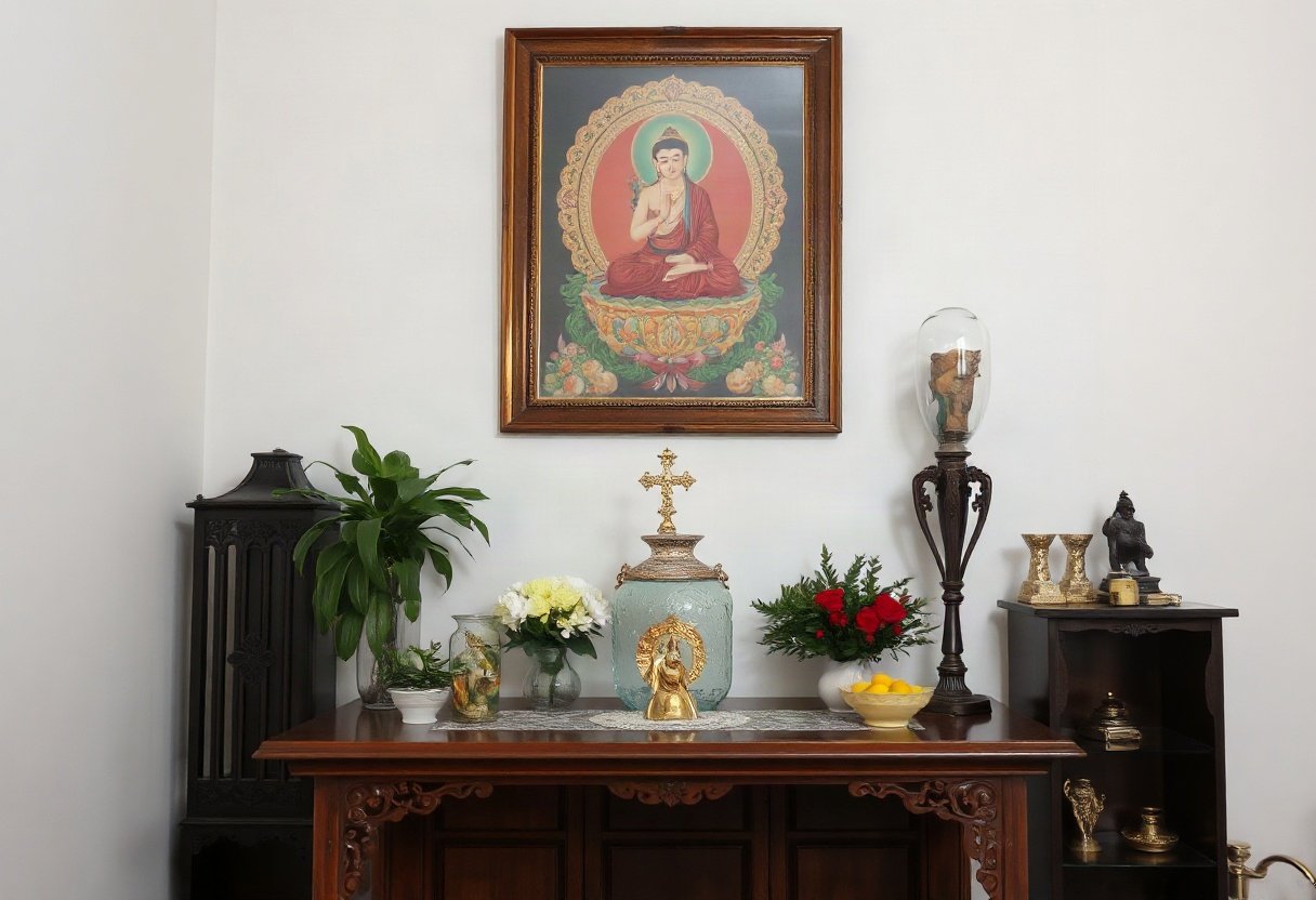 Tranh thờ trên bàn thờ