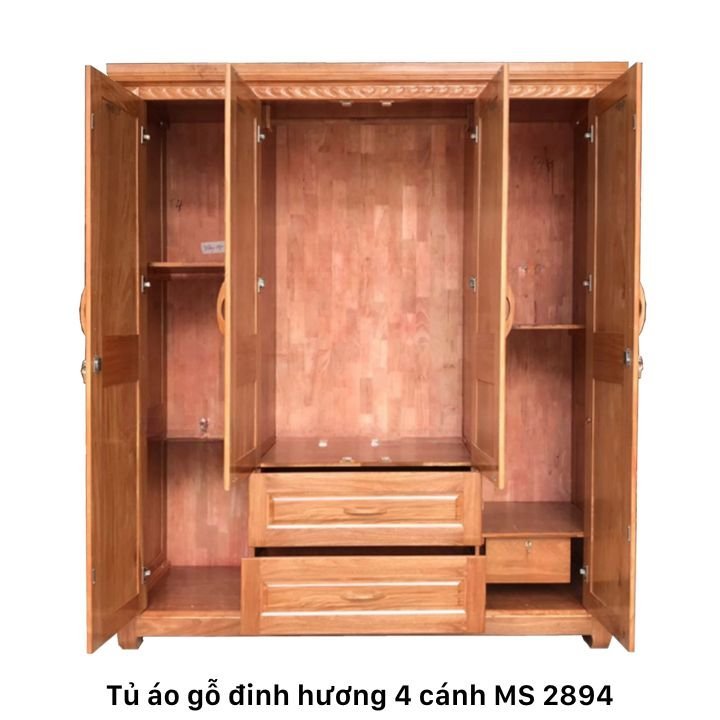 bên trong tủ áo gỗ đinh hương 4 cánh bên trong tủ áo gỗ đinh hương 4 cánh