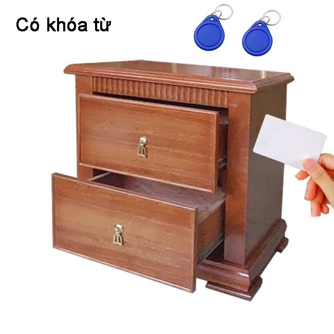 Tủ đầu giường gỗ tự nhiên có khóa từ MS 3094 | GIAO HỎA TỐC TPHCM