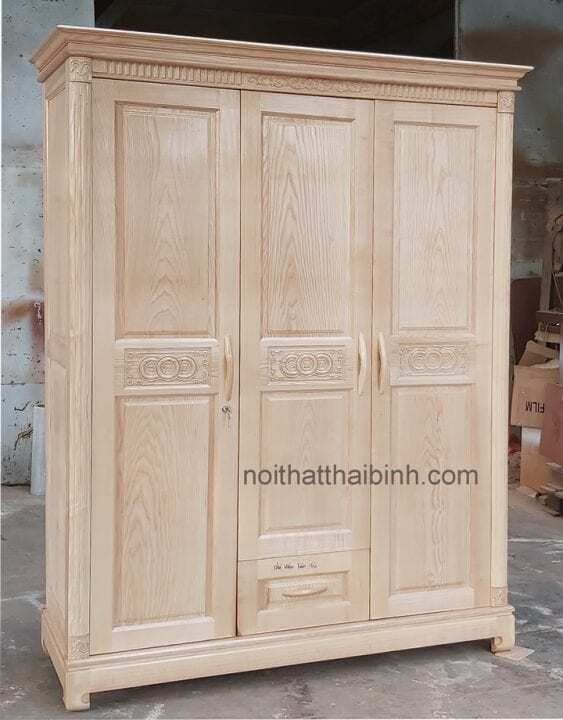 Tủ đựng quần áo gỗ sồi tự nhiên