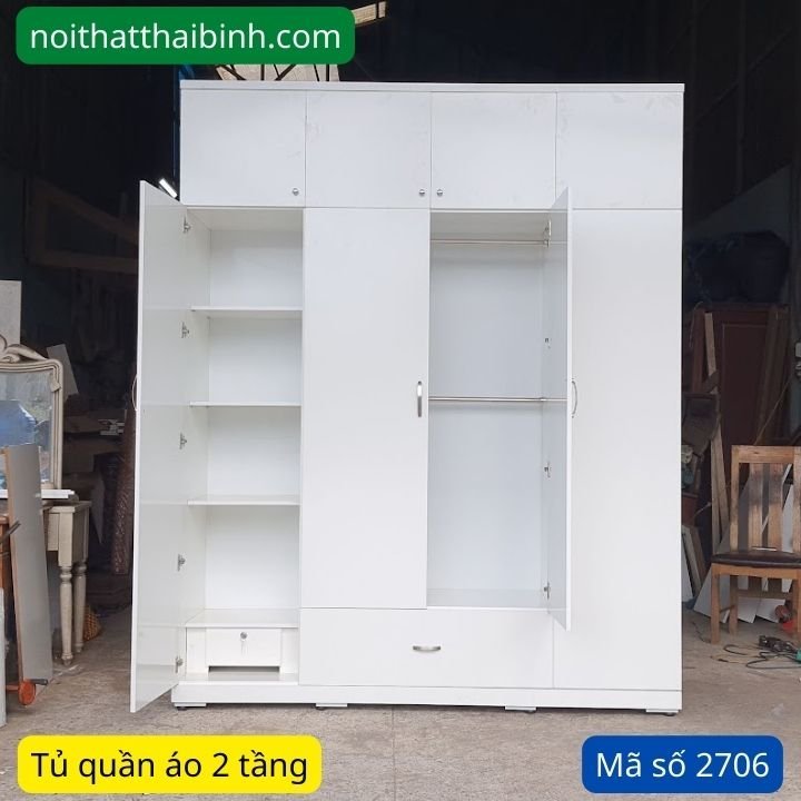 Tủ áo 2 tầng 4 cánh