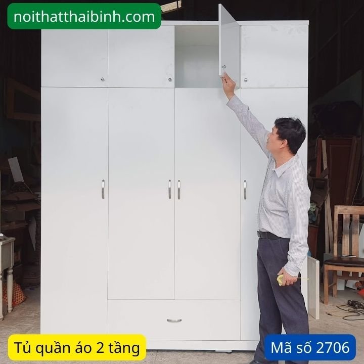 Tủ quần áo 2 tầng treo