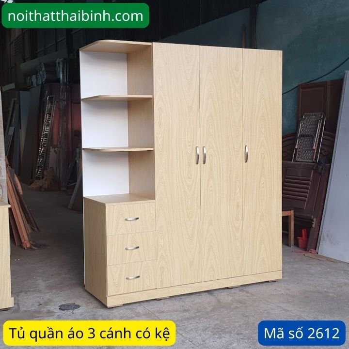 Nơi bán tủ quần áo 3 cánh có kệ