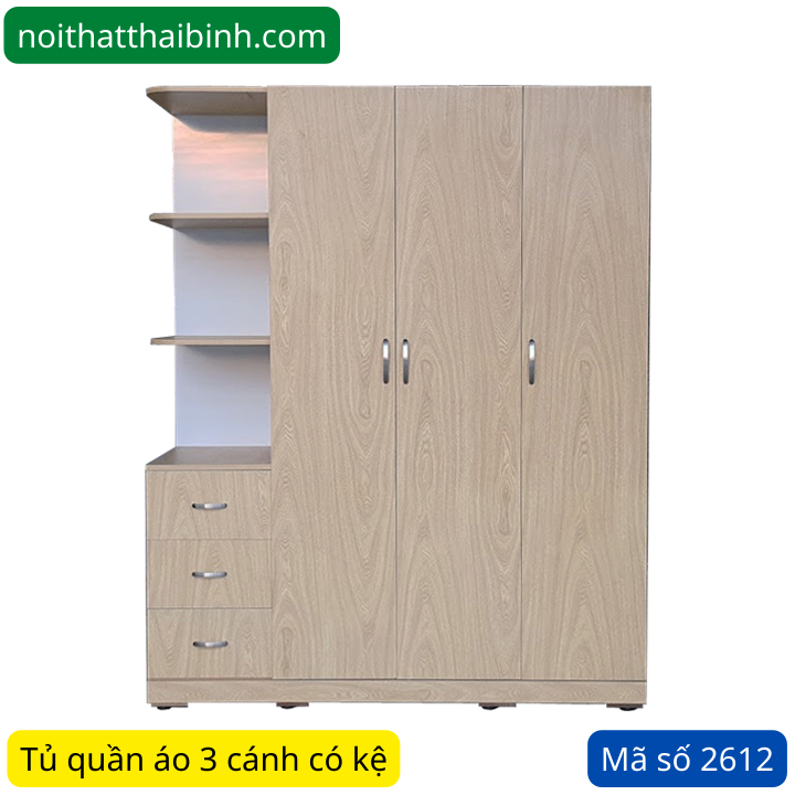 Tủ quần áo 3 cánh gỗ công nghiệp