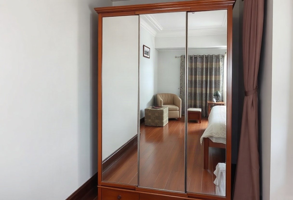 Tủ quần áo có gương tạo cảm giác không gian lớn hơn