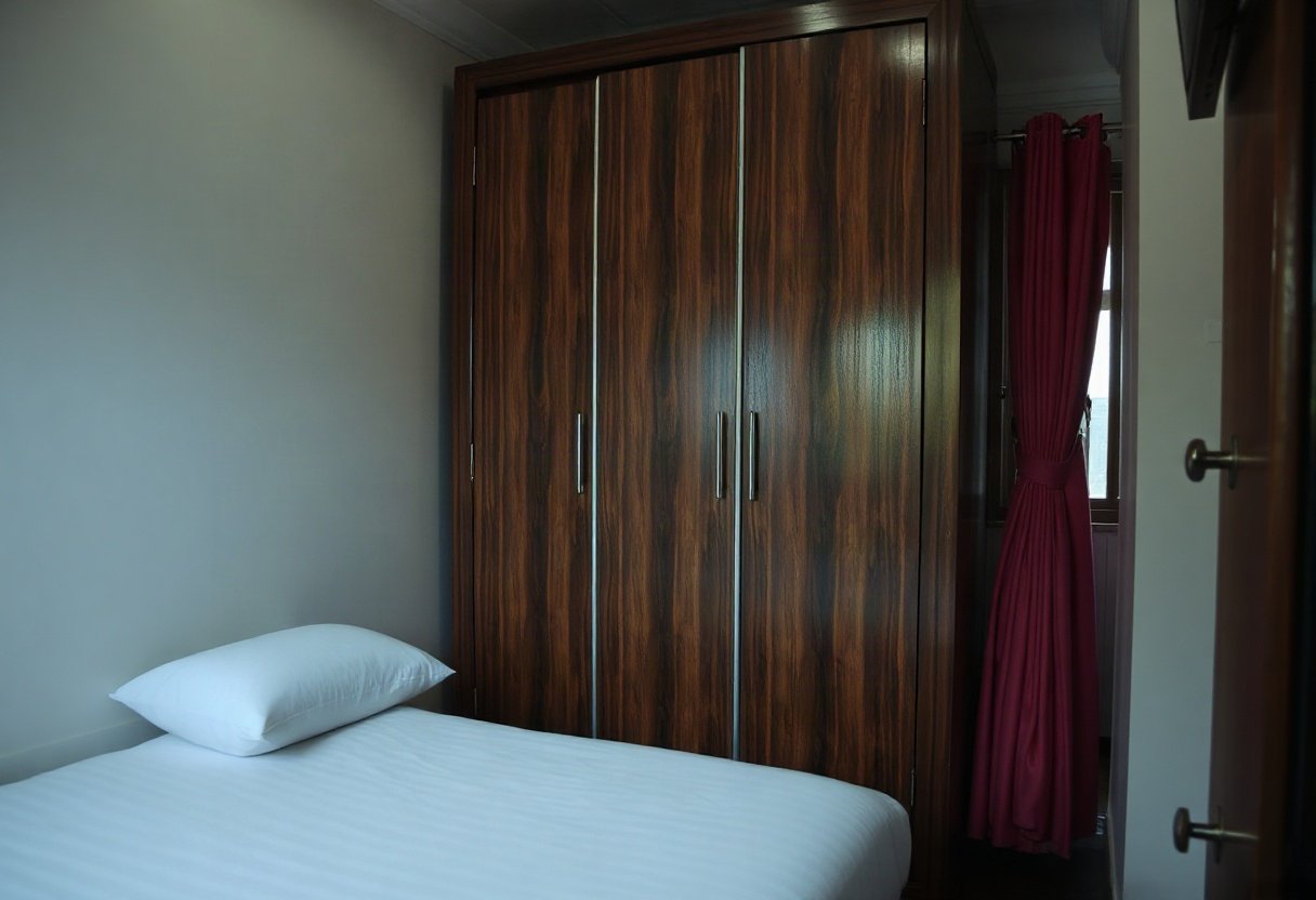 Tủ quần áo có gương trong phòng ngủ nhỏ