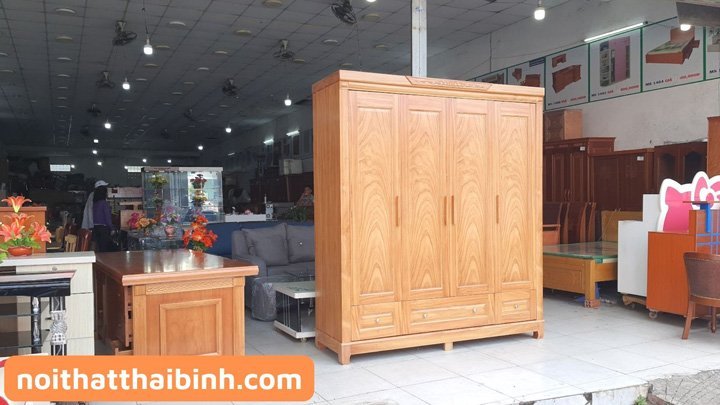 Tủ quần áo gỗ 4 cánh