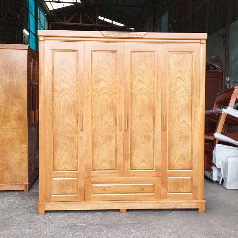 Tủ quần áo gỗ 4 cánh kích thước 2m bền đẹp Tủ quần áo gỗ 4 cánh MS 3292 - nhìn tổng thể