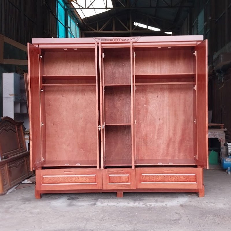 Tủ quần áo gỗ 5 cánh MS 3284 - nhìn tổng thể