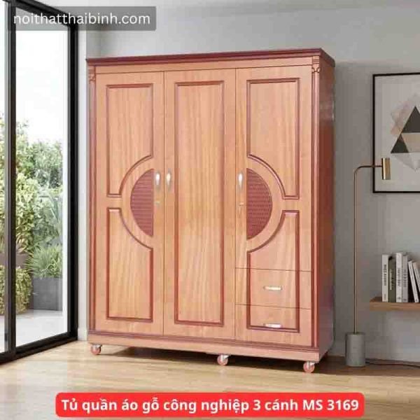 Tủ quần áo gỗ công nghiệp 3 cánh