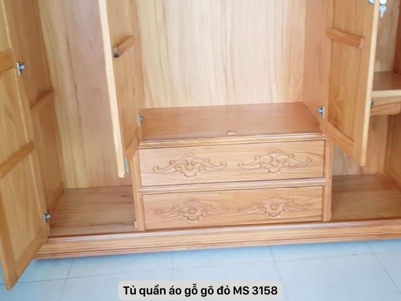 Tủ áo gõ đỏ tự nhiên Tủ áo gõ đỏ tự nhiên