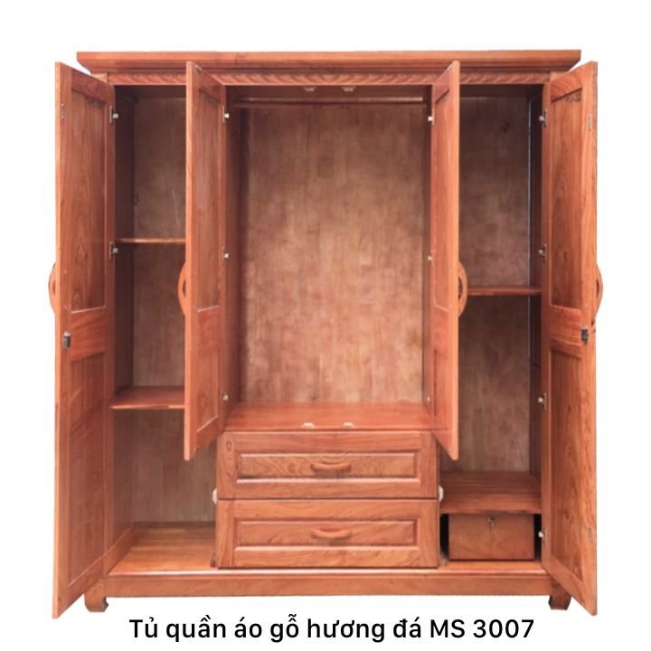 Bên trong tủ quần áo gỗ hương đá Bên trong tủ quần áo gỗ hương đá