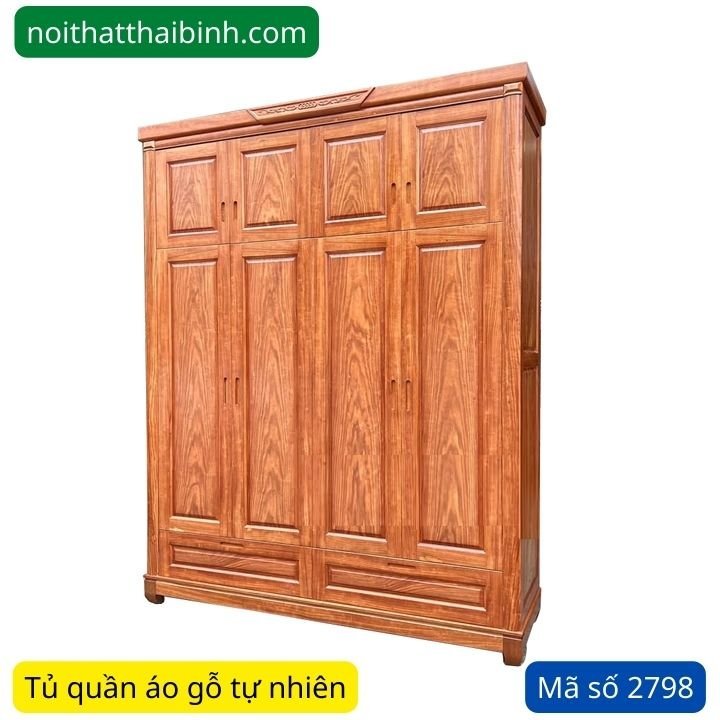 Tủ quần áo gỗ cẩm vân Nam Phi MS 2798